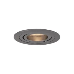 QAZQA 6er-Set moderne Einbaustrahler Gunmetal GU10 50mm rund schwenkbar - Rondoo