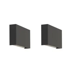 QAZQA 2er-Set moderne Wandleuchten schwarz - Otan