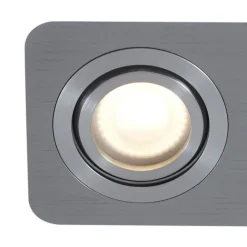 QAZQA 6er-Set Runde Einbaustrahler Gunmetal GU10 50mm Verstellbar IP44 2-Lichter - Alberto