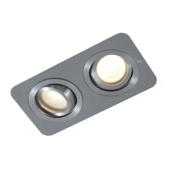 QAZQA 6er-Set Runde Einbaustrahler Gunmetal GU10 50mm Verstellbar IP44 2-Lichter - Alberto