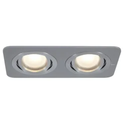 QAZQA 6er-Set Runde Einbaustrahler Gunmetal GU10 50mm Verstellbar IP44 2-Lichter - Alberto