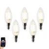 LUEDD 5er-Set Smart E14 LED-Lampen B35 4,5W 470 lm 2700K