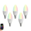 LUUMR 5er-Set Smart E14 LED-Lampen C37 Opal RGBW 4,9W 470 lm 2700-6500K