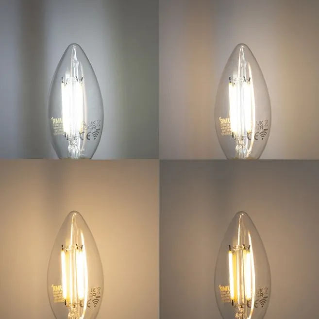 LUUMR 5er-Set Smart E14 LED-Lampen C35 Klar 4.2W 470 lm 2700-6500K