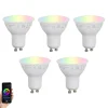 LUUMR 5er-Set Smart GU10 50mm Dimmbare LED-Lampen Opal RGBW 4,7W 400 lm 2700-6500K
