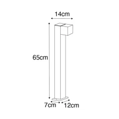 QAZQA 3er-Set smarte Außenstandleuchten schwarz 65cm IP44 - Baleno