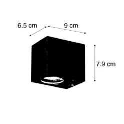 QAZQA 3er-Set smarte Wandleuchten schwarz GU10 50mm IP44 - Baleno