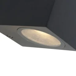 QAZQA 3er-Set smarte Wandleuchten schwarz GU10 50mm IP44 - Baleno