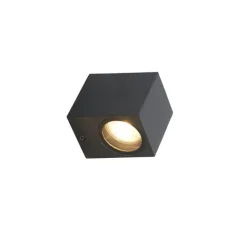 QAZQA 3er-Set smarte Wandleuchten schwarz GU10 50mm IP44 - Baleno