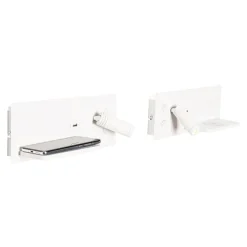 QAZQA Professional 2er-Set Wandleuchten weiß inkl. LED mit USB und Induktionsladegerät - Riza