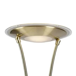 QAZQA Goldene Stehlampe mit Lesearm inkl. LED und USB-Anschluss - Sevilla