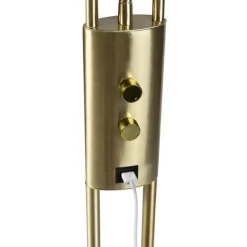 QAZQA Goldene Stehlampe mit Lesearm inkl. LED und USB-Anschluss - Sevilla