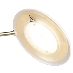 QAZQA Goldene Stehlampe mit Lesearm inkl. LED und USB-Anschluss - Sevilla