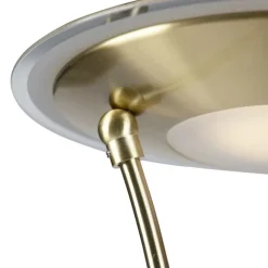 QAZQA Goldene Stehlampe mit Lesearm inkl. LED und USB-Anschluss - Sevilla