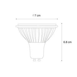 LUEDD GU10 Dimmbare LED-Lampe 70mm 6,5W 600LM 3000K