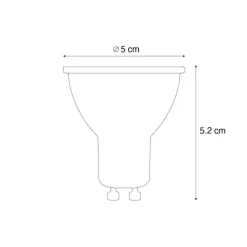 LUEDD GU10 50mm dimmbare Kelvin LED-Glühbirne klar 4,9W 400 lm 2200-3000K