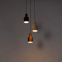 Trio Leuchten Hängelampe aus Bronze mit Taupe und Beige, 3-flammig – Ans