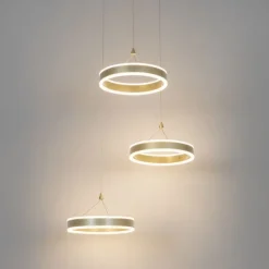 QAZQA Hängelampe Messing rund inkl. LED 3-Stufen dimmbar 3-Licht - Lyani