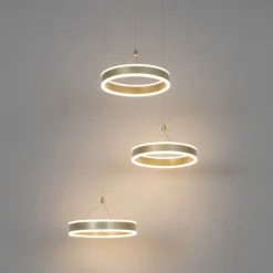 QAZQA Hängelampe Messing rund inkl. LED 3-Stufen dimmbar 3-Licht - Lyani