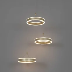 QAZQA Hängelampe Messing rund inkl. LED 3-Stufen dimmbar 3-Licht - Lyani