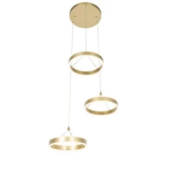 QAZQA Hängelampe Messing rund inkl. LED 3-Stufen dimmbar 3-Licht - Lyani