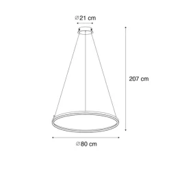 QAZQA Professional Hängelampe schwarz 80 cm inkl. LED 3-stufig dimmbar - Girello