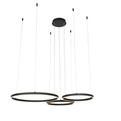 QAZQA Hängelampe schwarz inkl. LED 3-stufig dimmbar 3-flammig - Anello