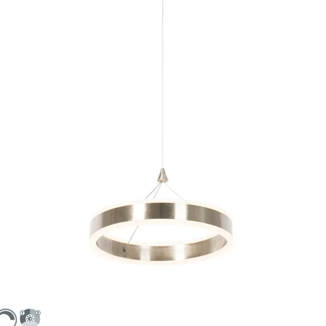 QAZQA Hängelampe Stahl 30 cm inkl. LED 3-stufig dimmbar - Lyani