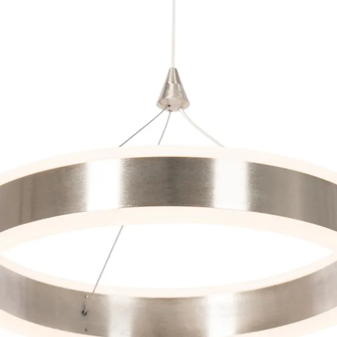 QAZQA Hängelampe Stahl 30 cm inkl. LED 3-stufig dimmbar - Lyani