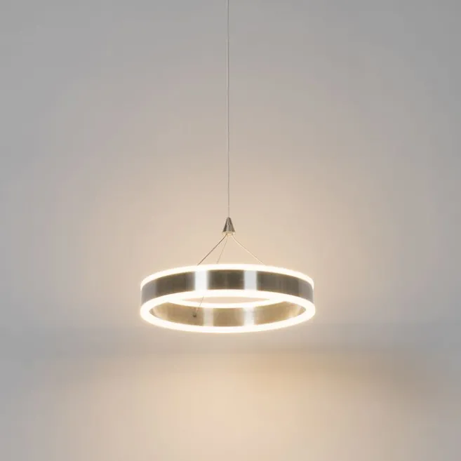 QAZQA Hängelampe Stahl 30 cm inkl. LED 3-stufig dimmbar - Lyani