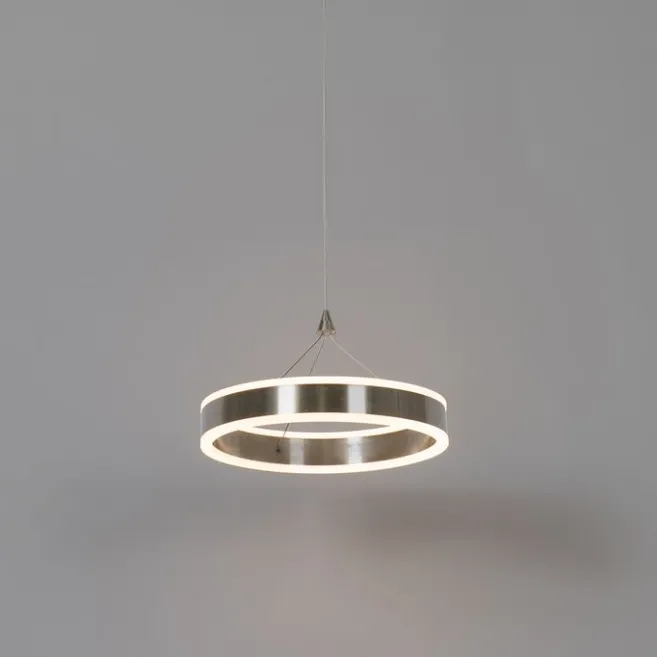 QAZQA Hängelampe Stahl 30 cm inkl. LED 3-stufig dimmbar - Lyani