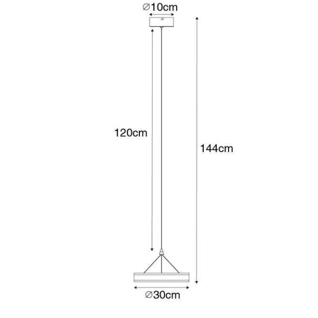 QAZQA Hängelampe Stahl 30 cm inkl. LED 3-stufig dimmbar - Lyani