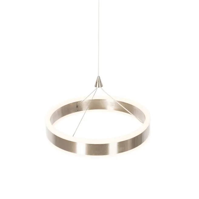 QAZQA Hängelampe Stahl 30 cm inkl. LED 3-stufig dimmbar - Lyani