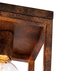 QAZQA Industrielle Deckenleuchte rostbraun - Käfig