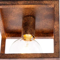 QAZQA Industrielle Deckenleuchte rostbraun - Käfig