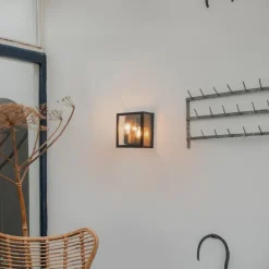 QAZQA Industrielle Deckenleuchte schwarz IP44 - Charlois