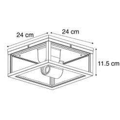 QAZQA Industrielle Deckenleuchte schwarz IP44 - Charlois