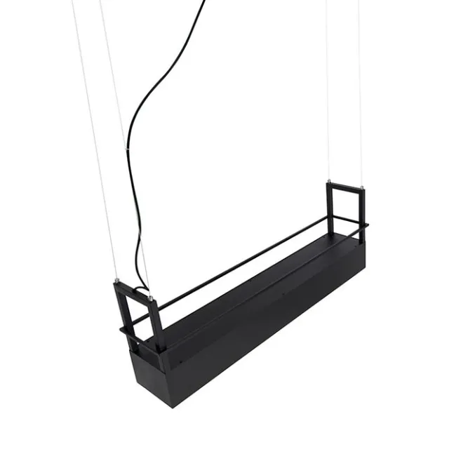 QAZQA Industrielle Hängelampe schwarz mit Gestell 4-flammig GU10 - Cage Rack