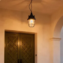 QAZQA Industrielle Hängelampe schwarz mit Glas - Cabin