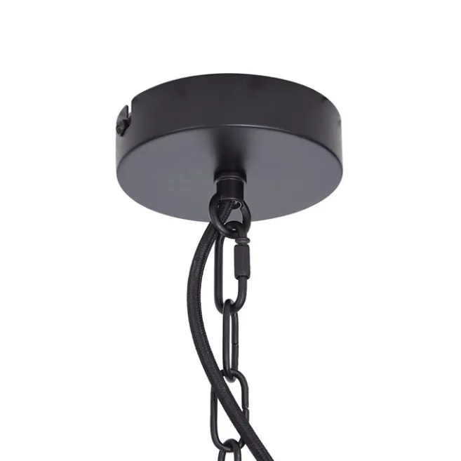 QAZQA Industrielle Hängelampe schwarz mit Glas - Cabin