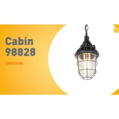 QAZQA Industrielle Hängelampe schwarz mit Glas - Cabin