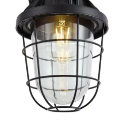 QAZQA Industrielle Hängelampe schwarz mit Glas - Cabin