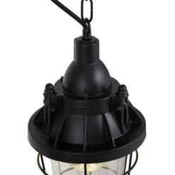 QAZQA Industrielle Hängelampe schwarz mit Glas - Cabin