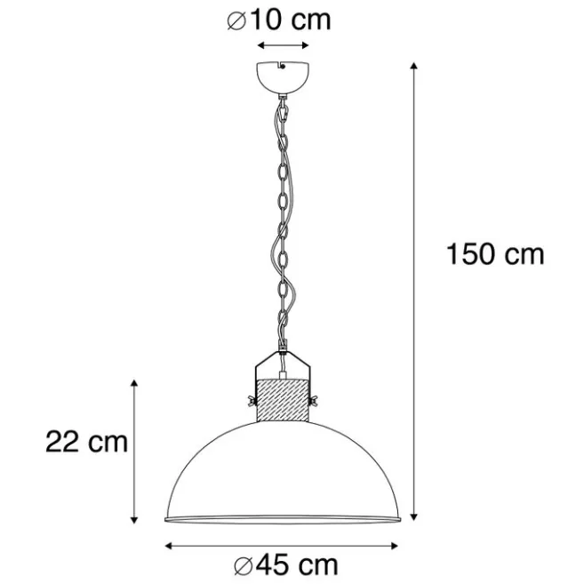 Trio Leuchten Industrielle Hängelampe Stahl - Arti