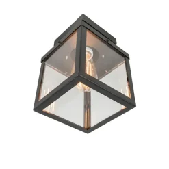 QAZQA Industrielle Outdoor-Deckenleuchte schwarz 1-flammig - Rotterdam