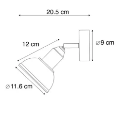 Trio Leuchten Industrielle Wandleuchte Stahl dreh- und neigbar - Arti
