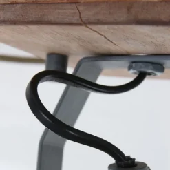 Mexlite Industriële plafondspot hout met grijs draai- en kantelbaar - Gearwood