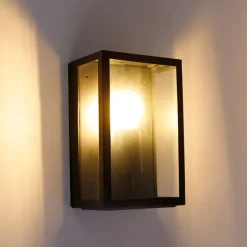 QAZQA Intelligente Außenwandleuchte schwarz inkl. WLAN A60 IP44- Rotterdam 2