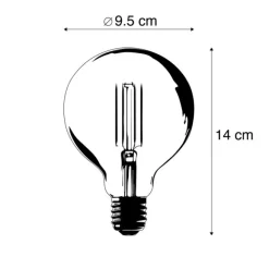 Calex Intelligente E27-LED-Lampe, dimmbar bis warm, G95, Gold, 7 W, 806 lm, 1800 K – 3000 K