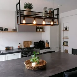 QAZQA Intelligente Hängelampe schwarz inkl. WiFi A60 Lichtquellen - Cage Rack